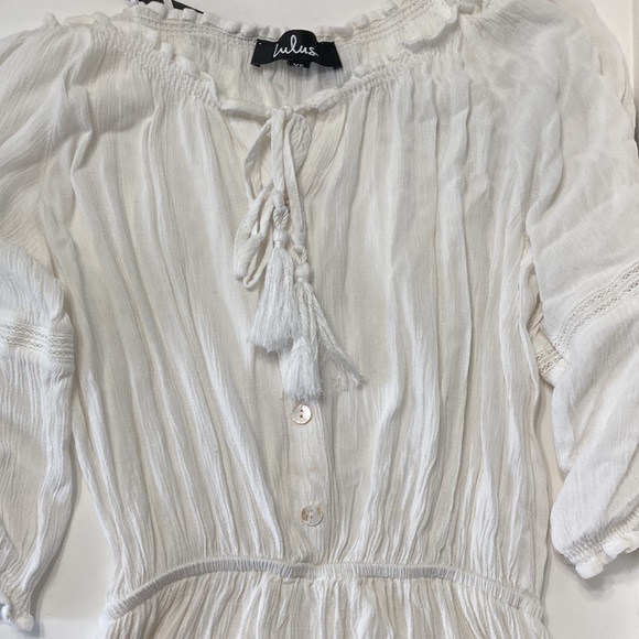 Lulu’s White Boho Off the Shoulder Dress - Picture 8 of 11